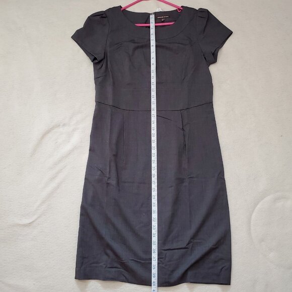 Adrienne Vittadini Gray Dress Short Sleeves Hidden Back Zipper Size 14 - Picture 4 of 7